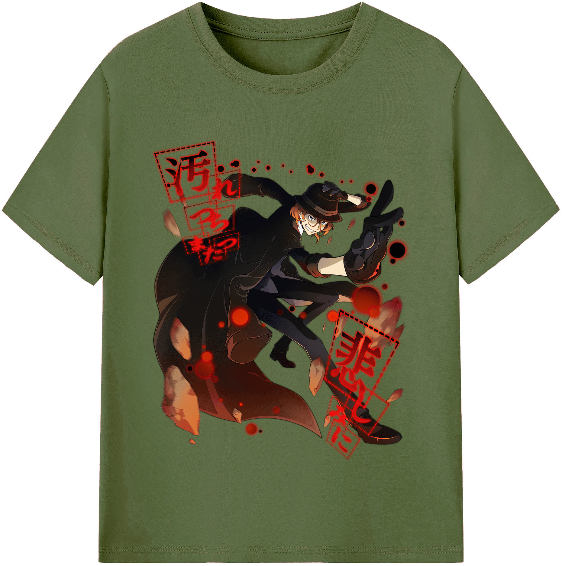 （画像用） 文豪ストレイドッグス Bungo Stray Dogs 綿100％半袖Tシャツ（フロントプリント）
